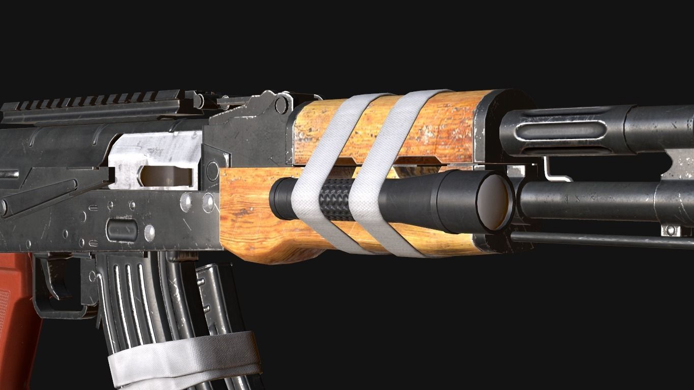 custom ak74 Low-poly 3D model_13