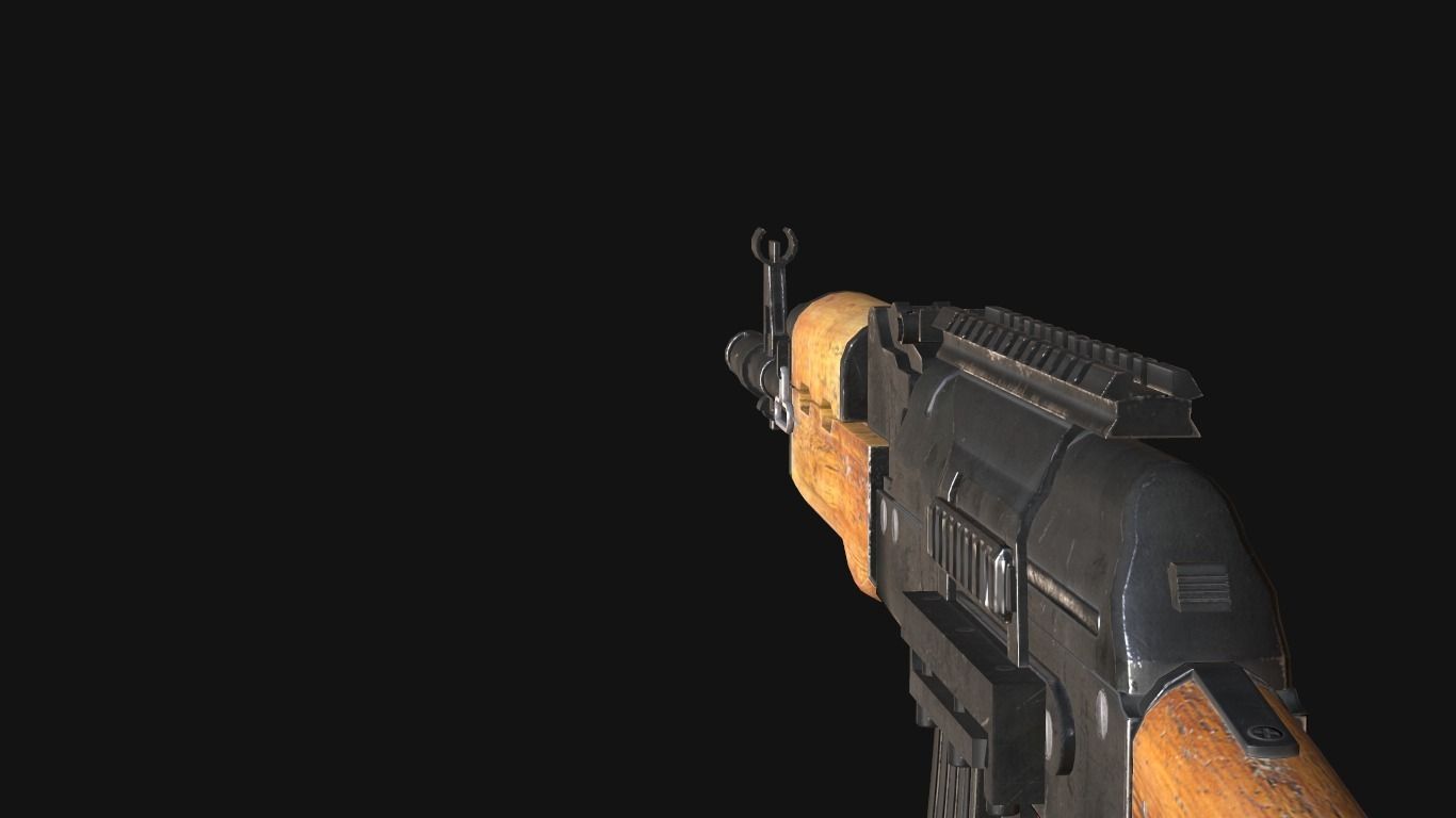 custom ak74 Low-poly 3D model_9