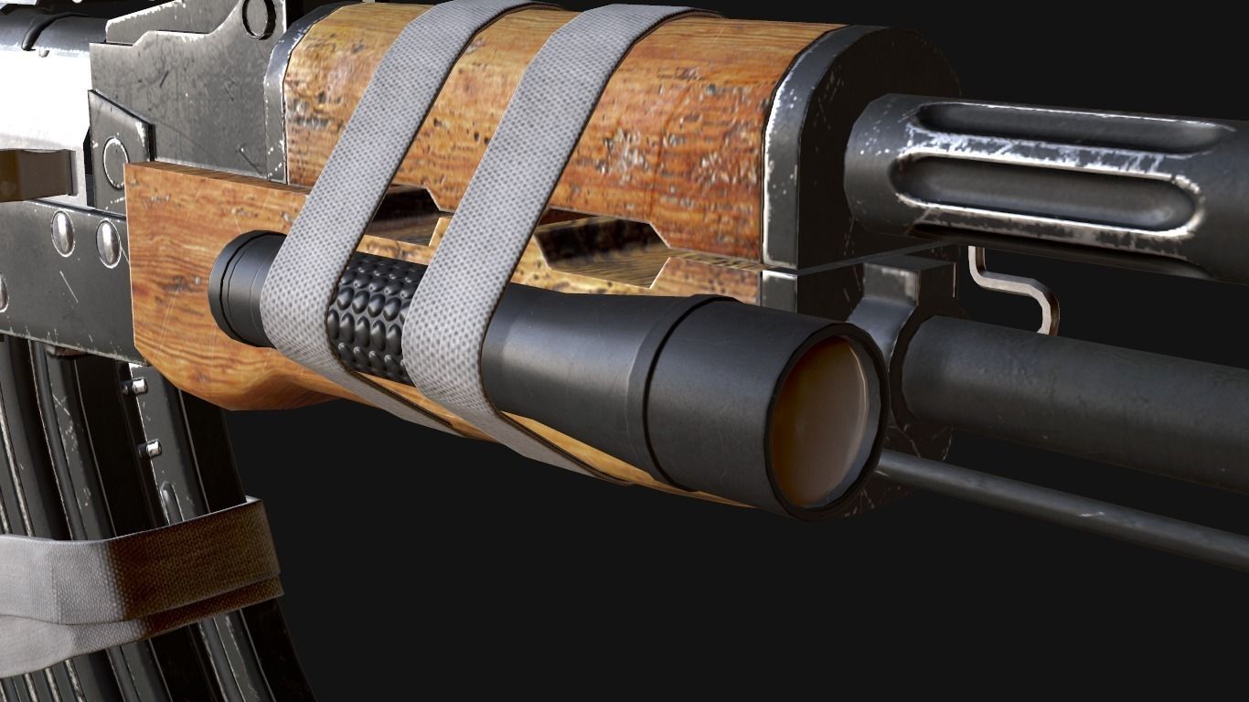 custom ak74 Low-poly 3D model_8