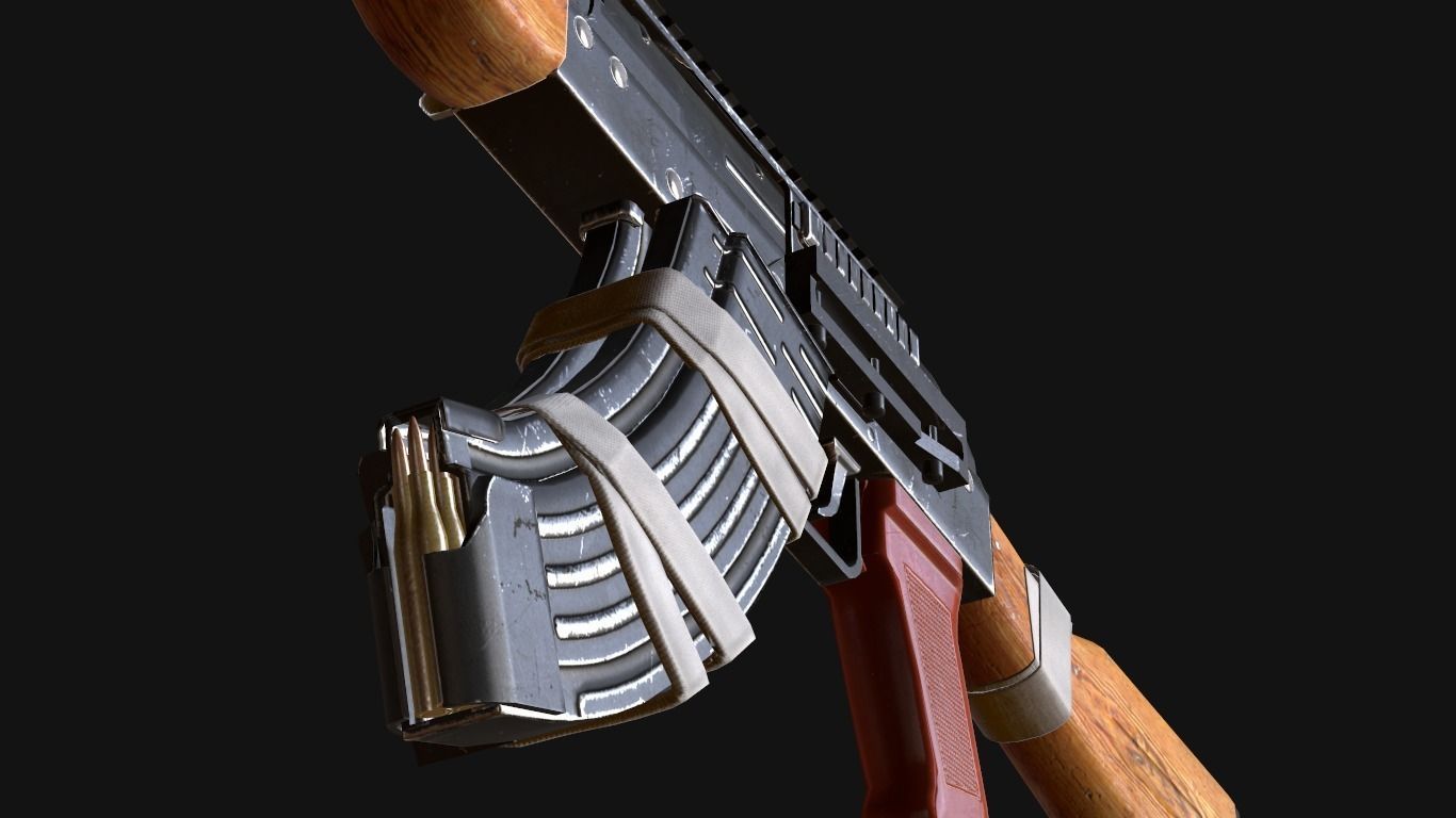 custom ak74 Low-poly 3D model_12