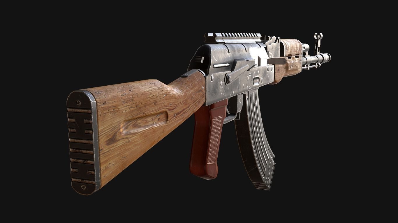 custom ak74 Low-poly 3D model_5