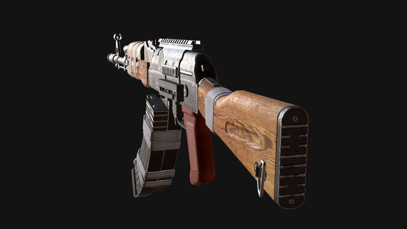 custom ak74 Low-poly 3D model_11