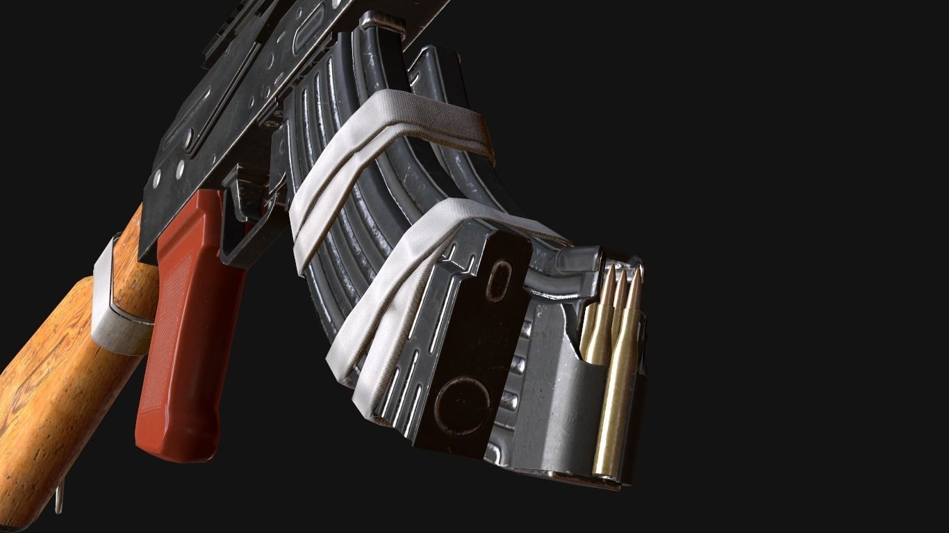 custom ak74 Low-poly 3D model_10