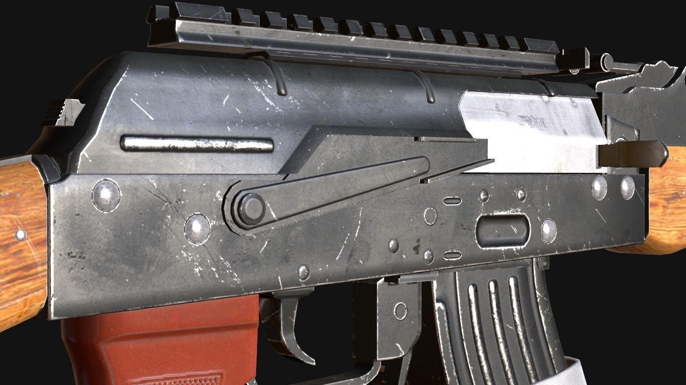 custom ak74 Low-poly 3D model_18