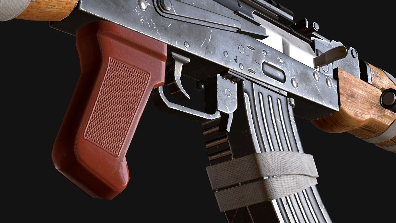 custom ak74 Low-poly 3D model_14