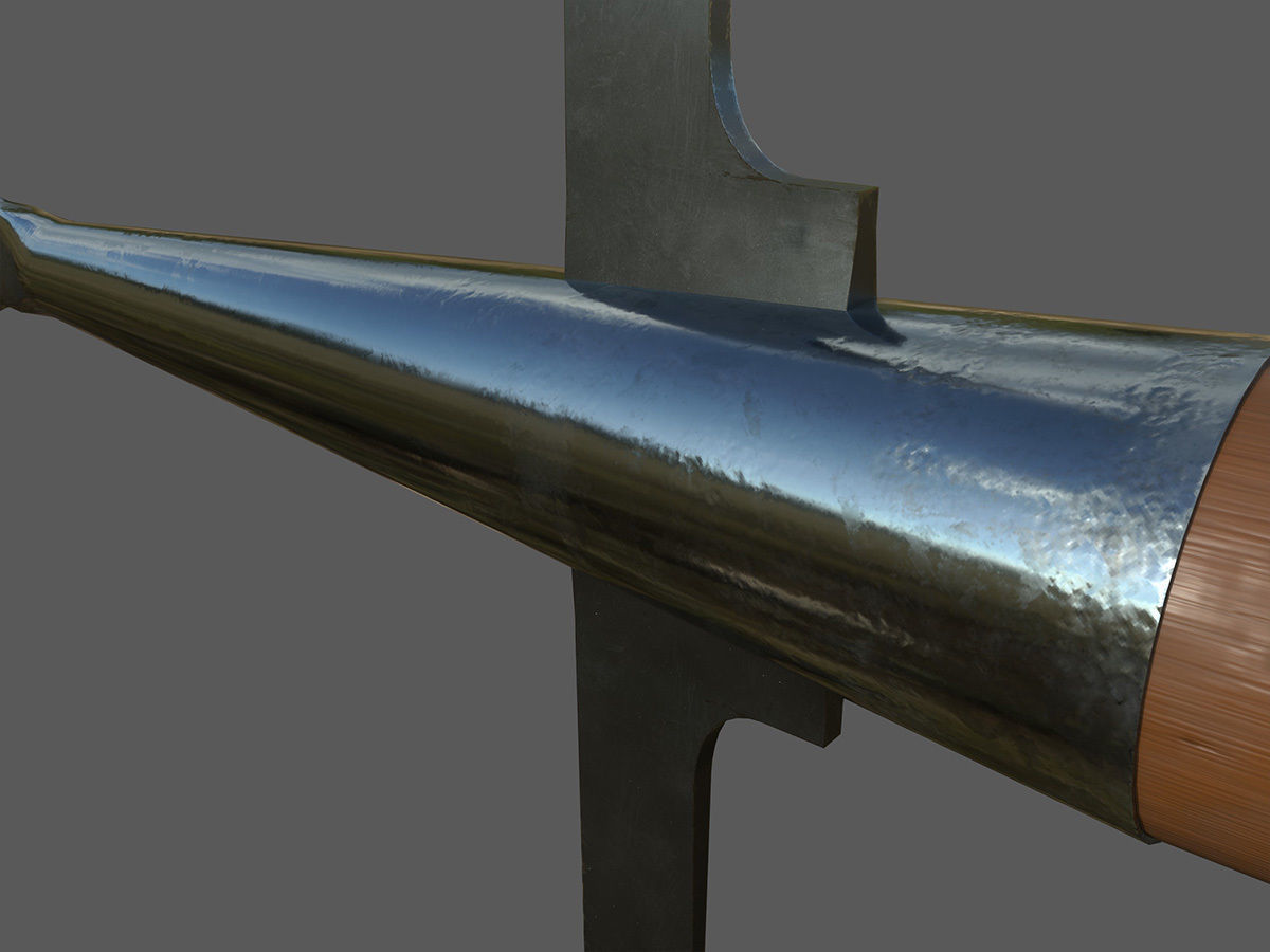 Medieval Winged Spear Low-poly 3D model_8