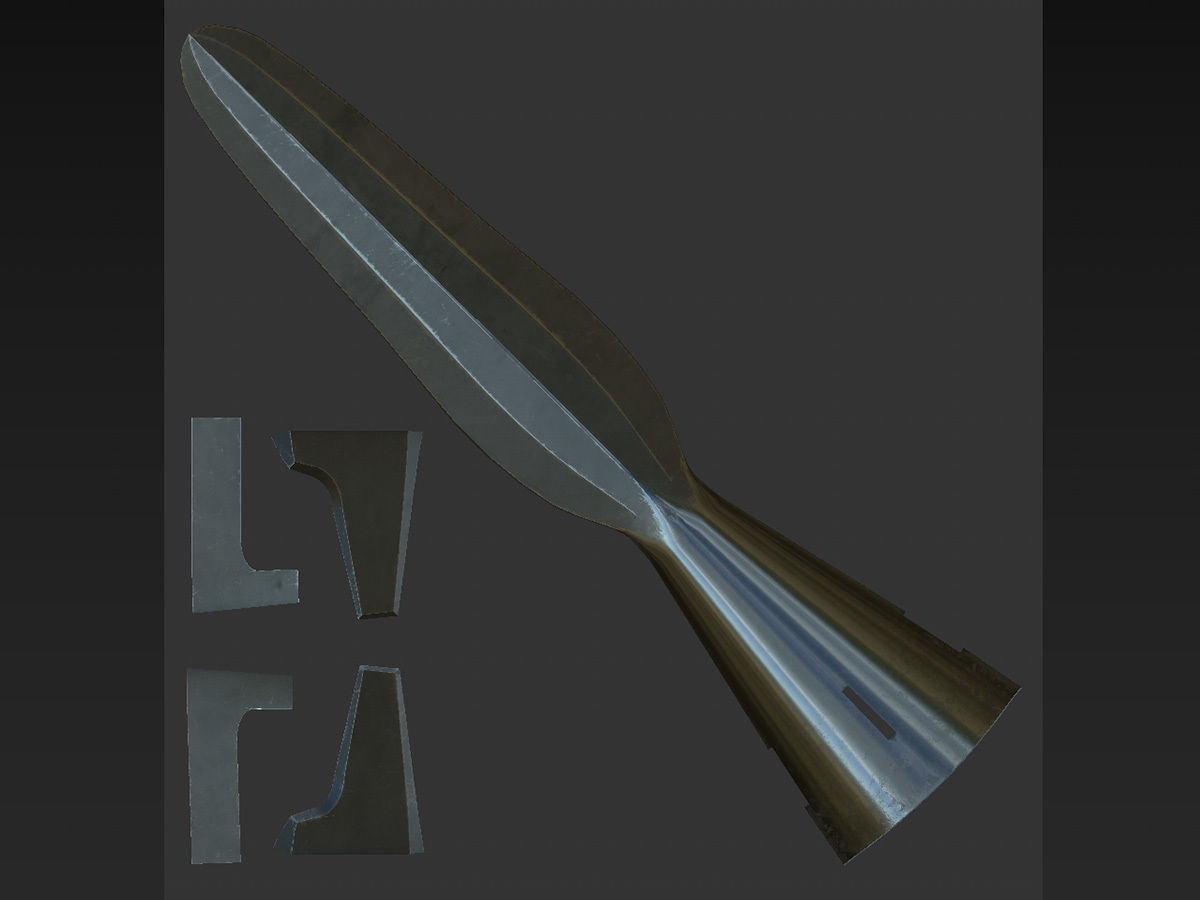 Medieval Winged Spear Low-poly 3D model_14