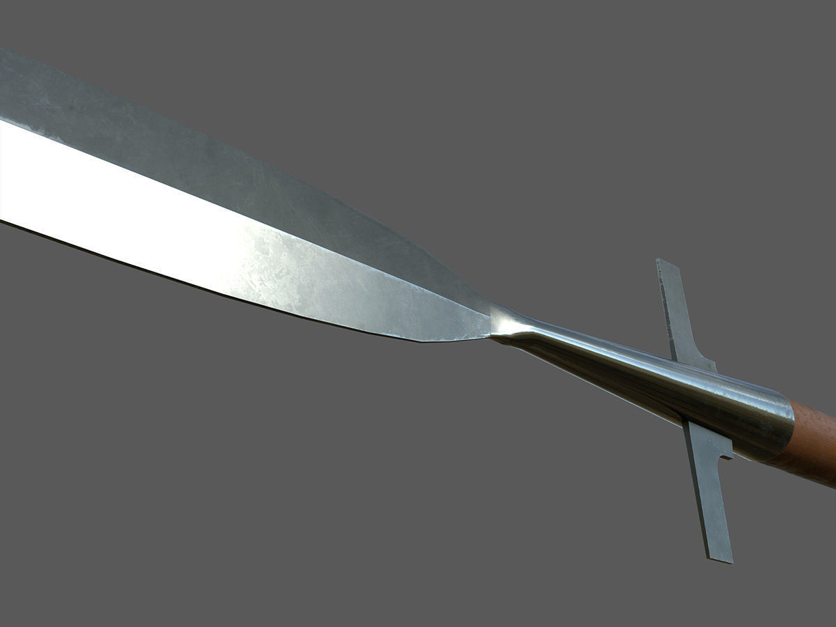 Medieval Winged Spear Low-poly 3D model_6