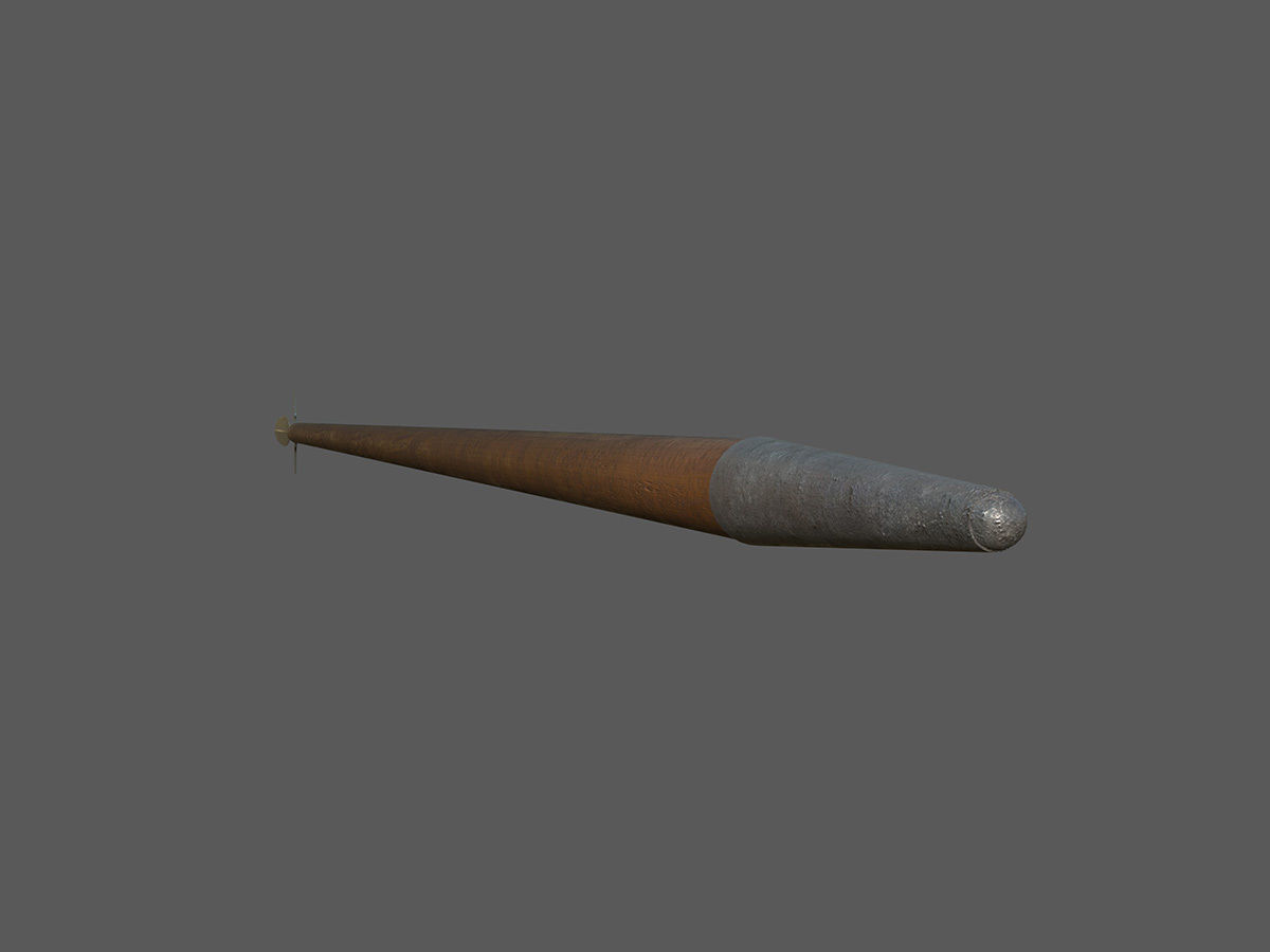 Medieval Winged Spear Low-poly 3D model_4