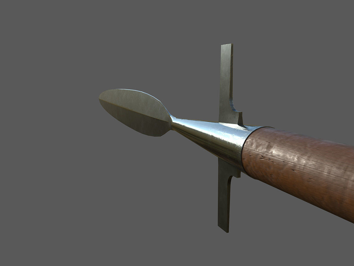 Medieval Winged Spear Low-poly 3D model_5