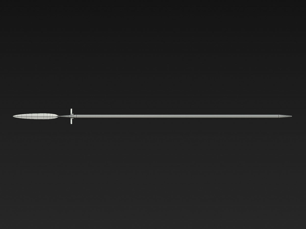 Medieval Winged Spear Low-poly 3D model_10