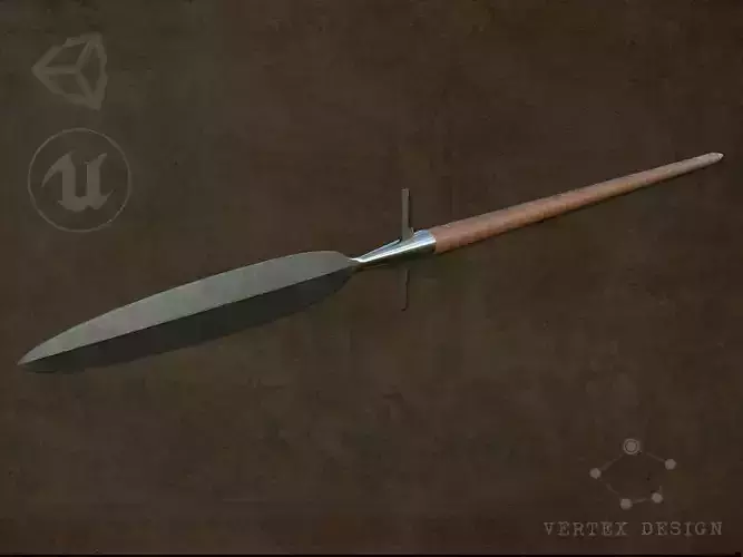 Medieval Winged Spear Low-poly 3D model