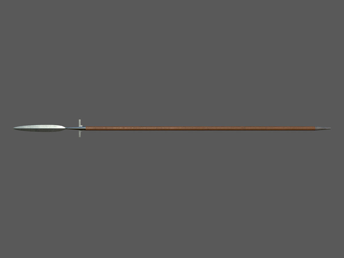 Medieval Winged Spear Low-poly 3D model_2