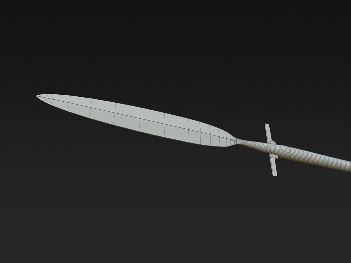 Medieval Winged Spear Low-poly 3D model_13
