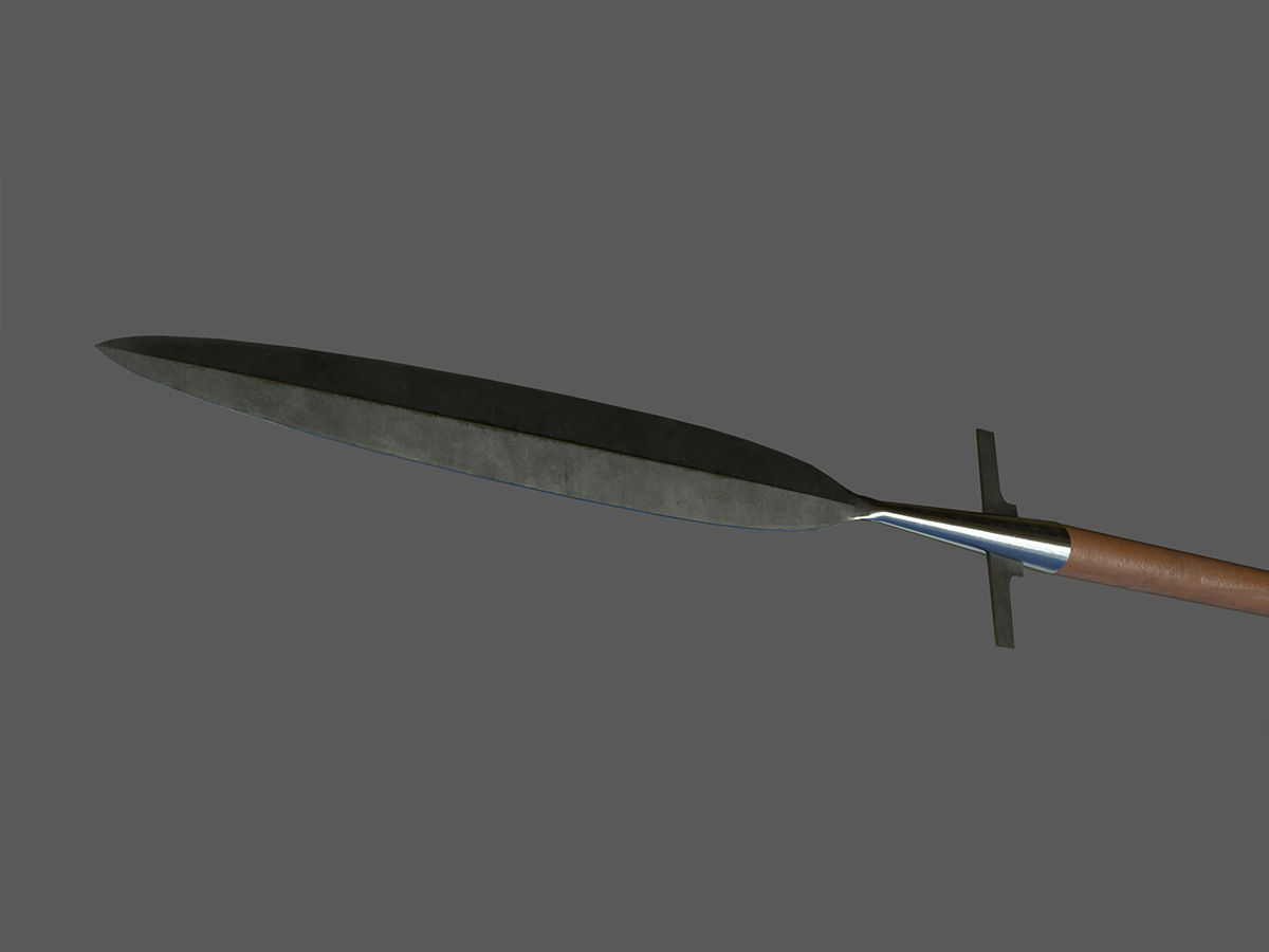 Medieval Winged Spear Low-poly 3D model_7