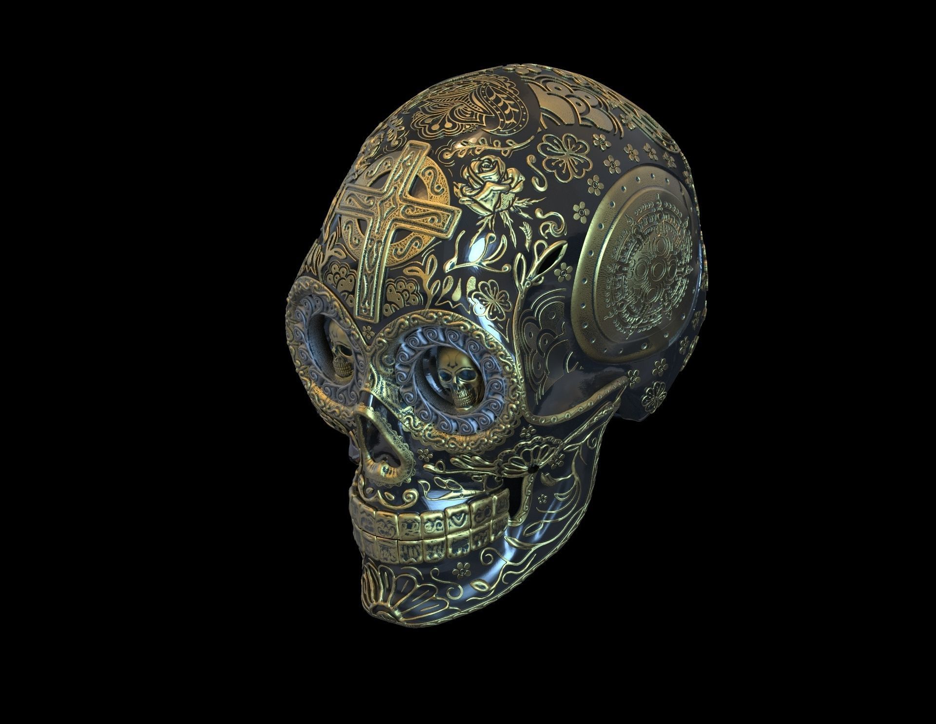 Skull chicano  3D print model_2