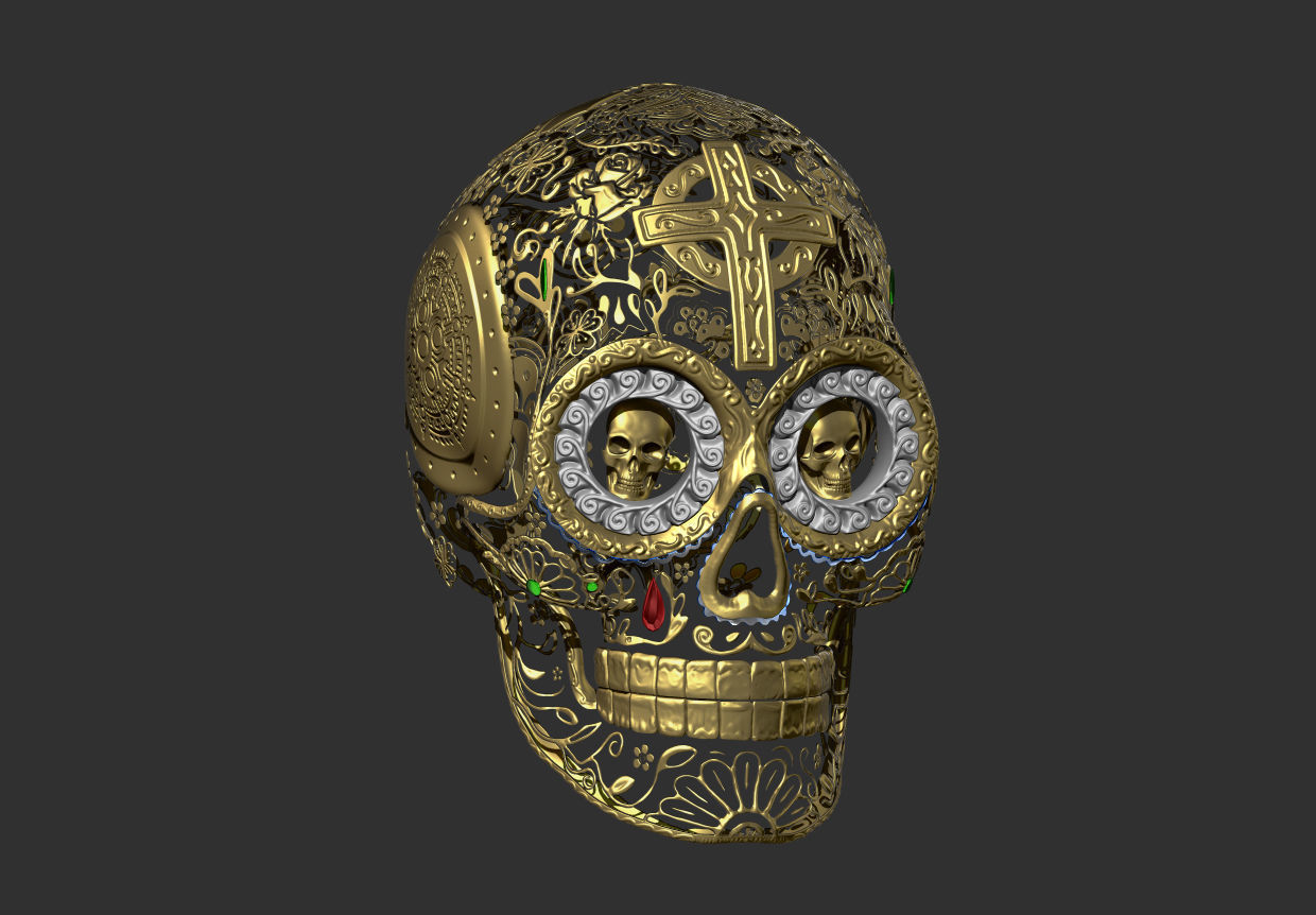 Skull chicano  3D print model_4
