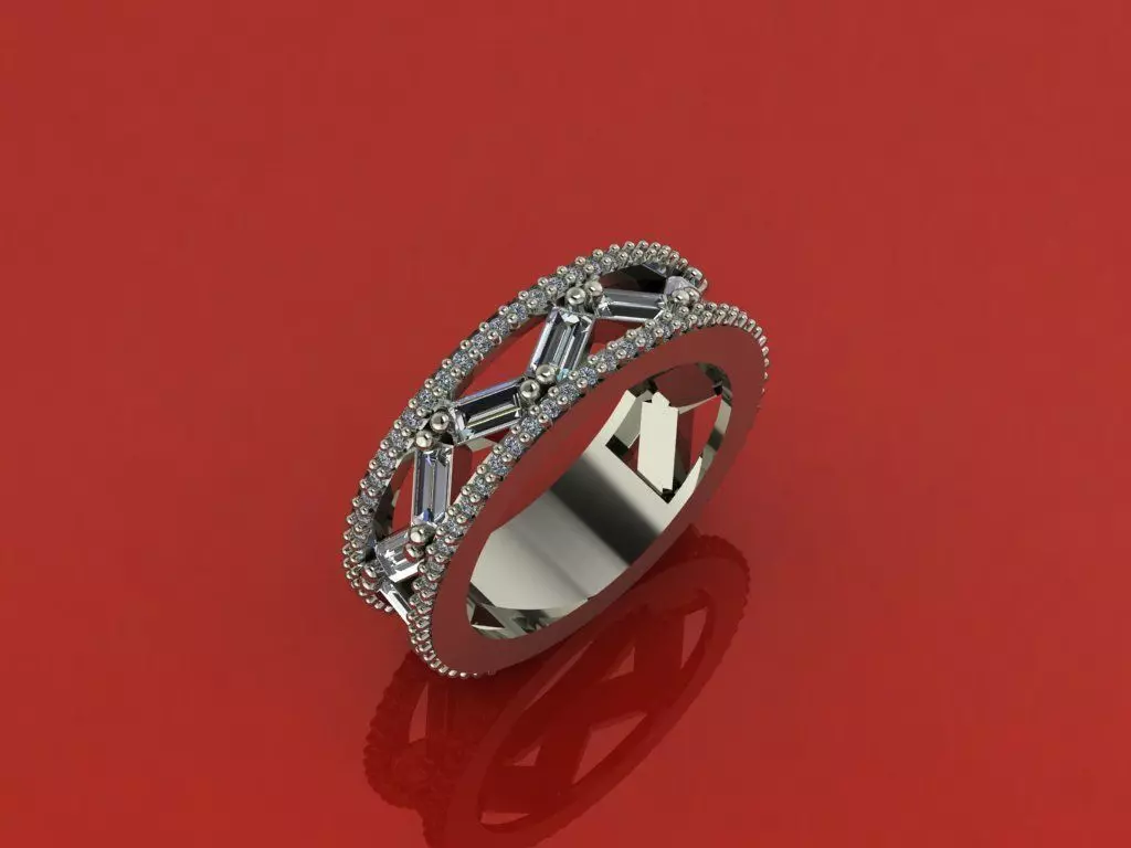 Baguette ring Free 3D model
