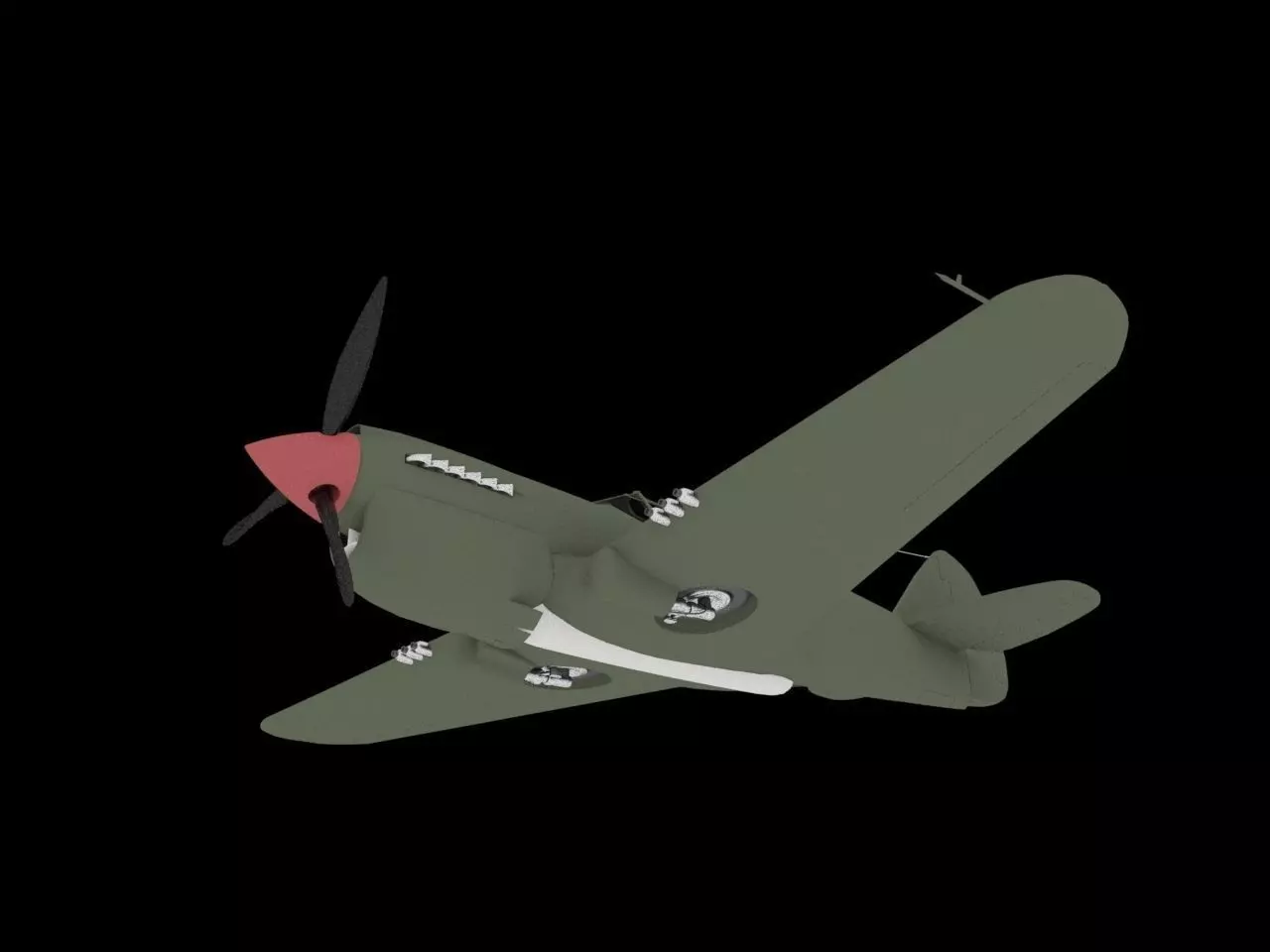 Curtiss P-40 3D model_0