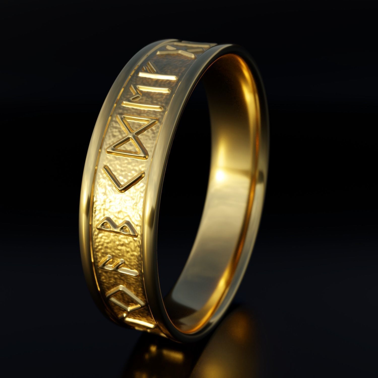 Nordic Rune Ring 3D print model_2