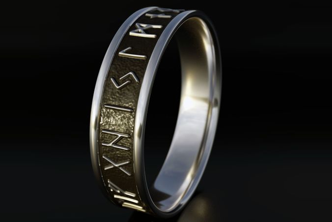 Nordic Rune Ring 3D print model