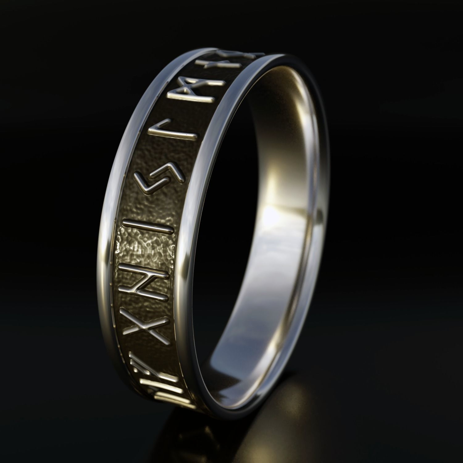 Nordic Rune Ring 3D print model_1