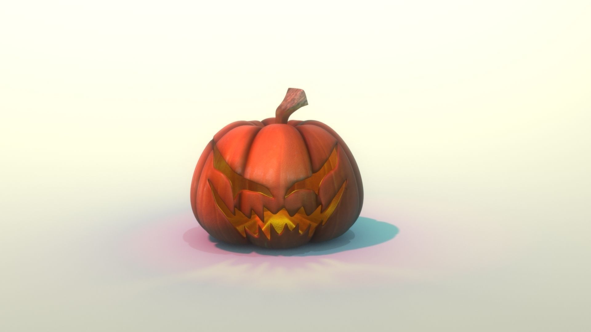 Halloween pumpkin Low-poly 3D model_1