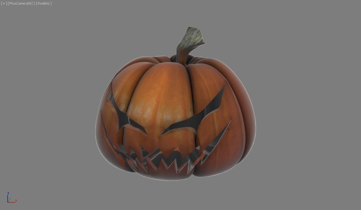 Halloween pumpkin Low-poly 3D model_2