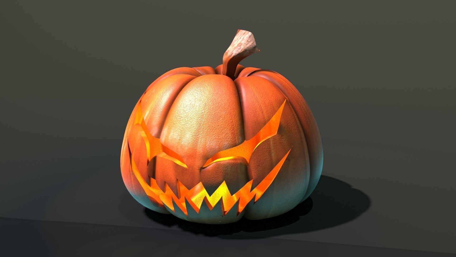 Halloween pumpkin Low-poly 3D model_8
