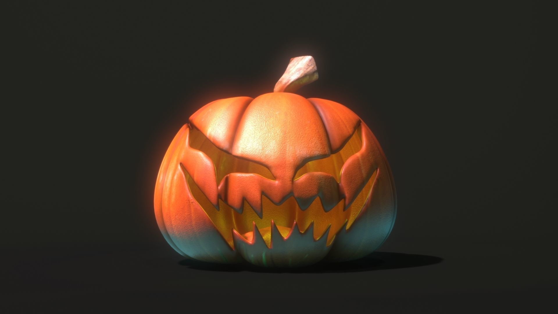 Halloween pumpkin Low-poly 3D model_6
