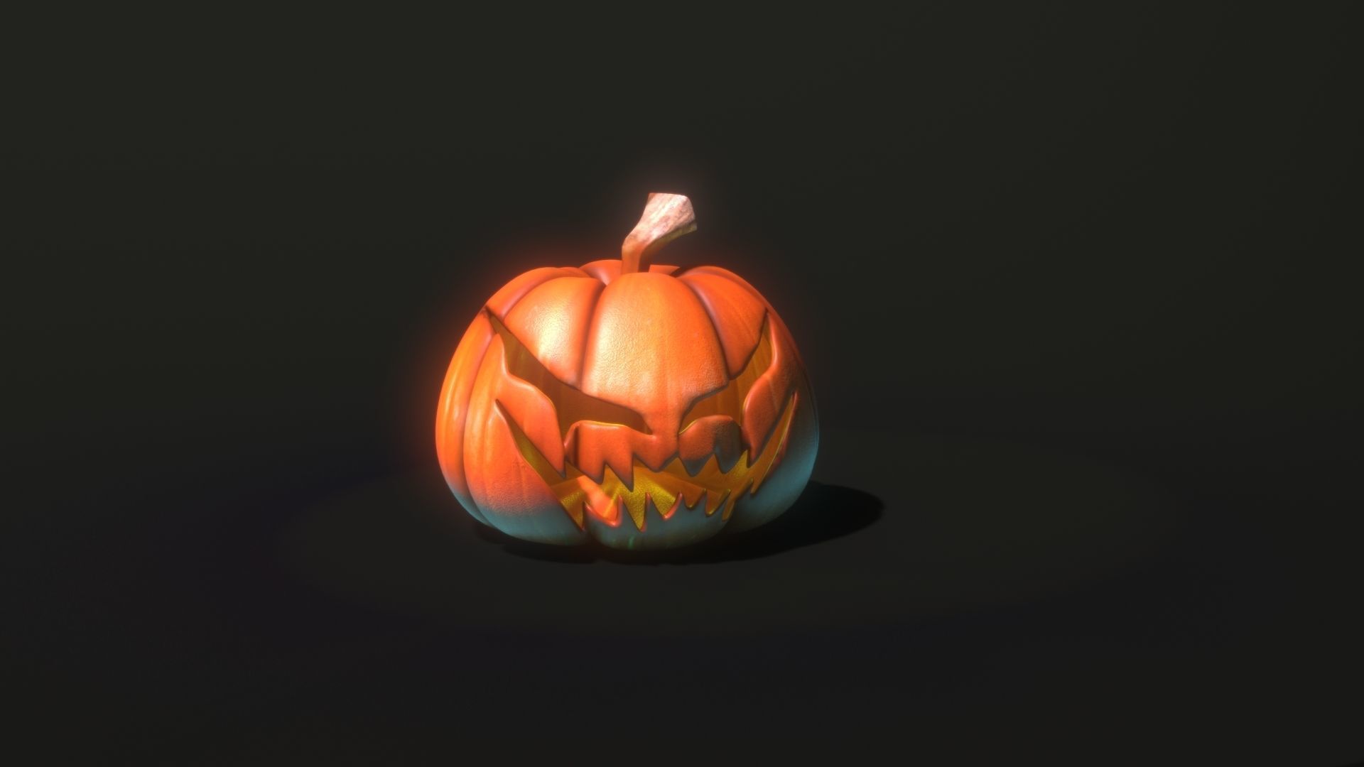Halloween pumpkin Low-poly 3D model_5