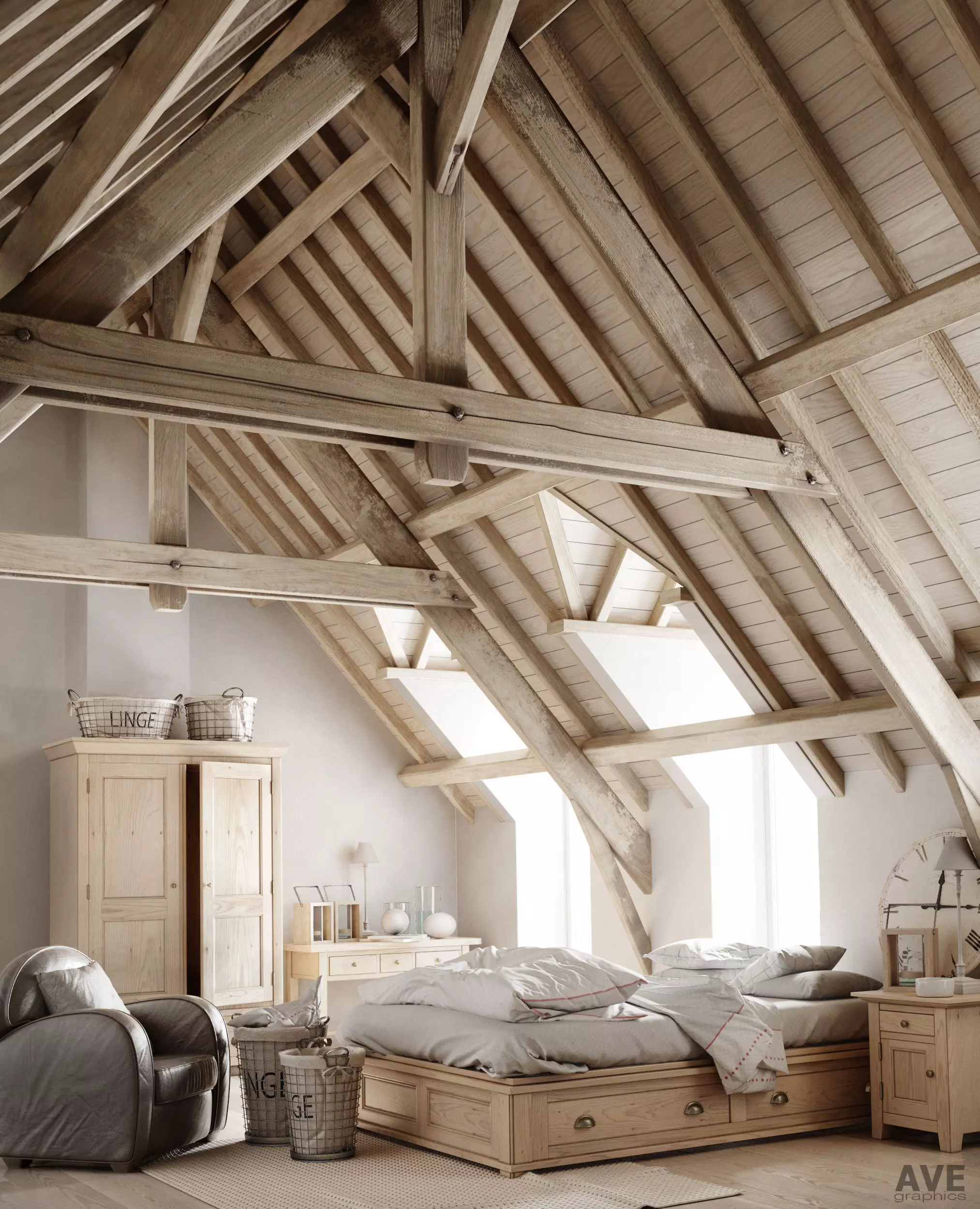 AVE Attic Interior 3D model_0