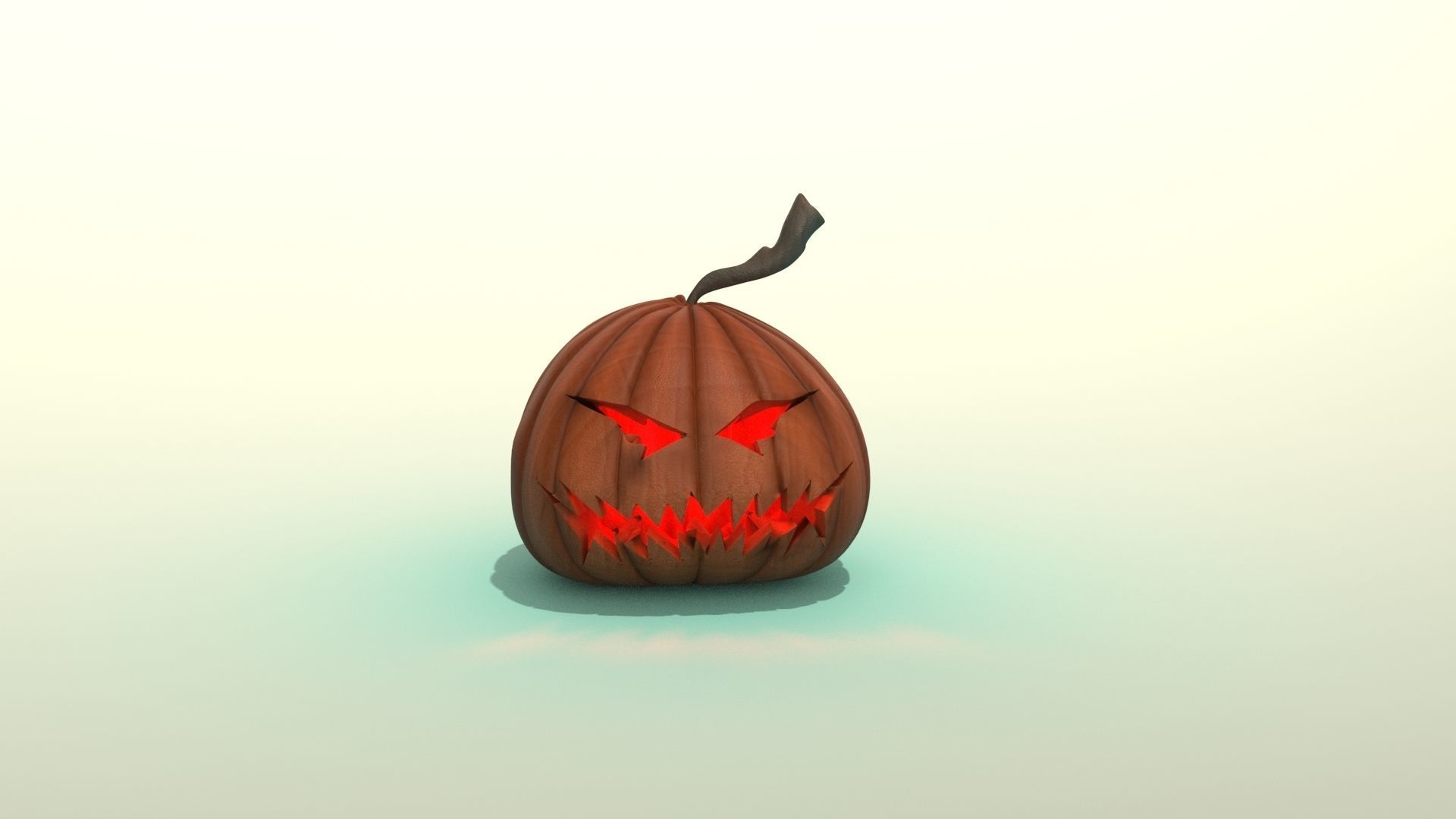 Halloween pumpkins Low-poly 3D model_2