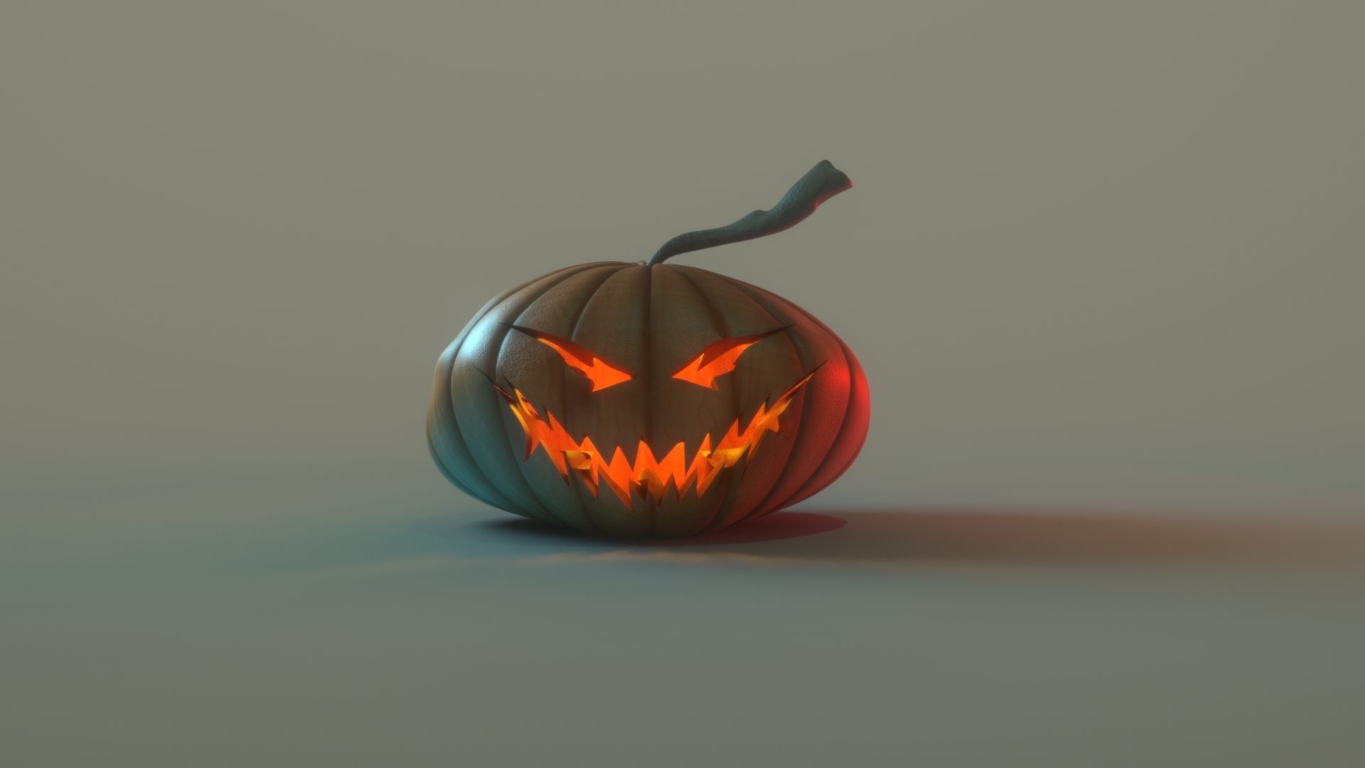 Halloween pumpkins Low-poly 3D model_7