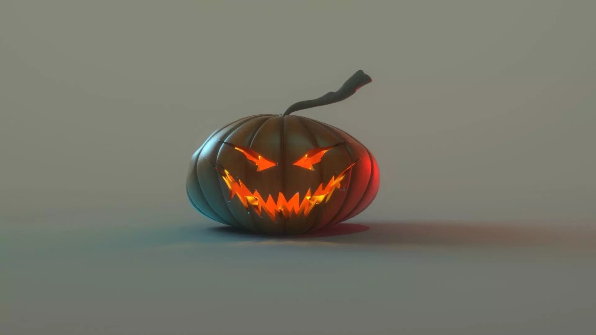 Halloween pumpkins Low-poly 3D model_0