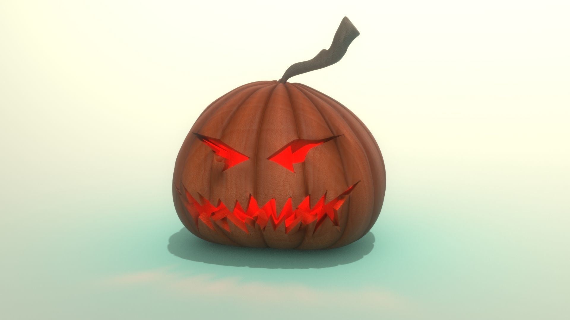 Halloween pumpkins Low-poly 3D model_5