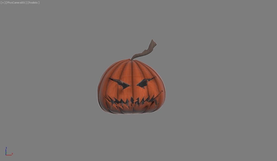Halloween pumpkins Low-poly 3D model_6