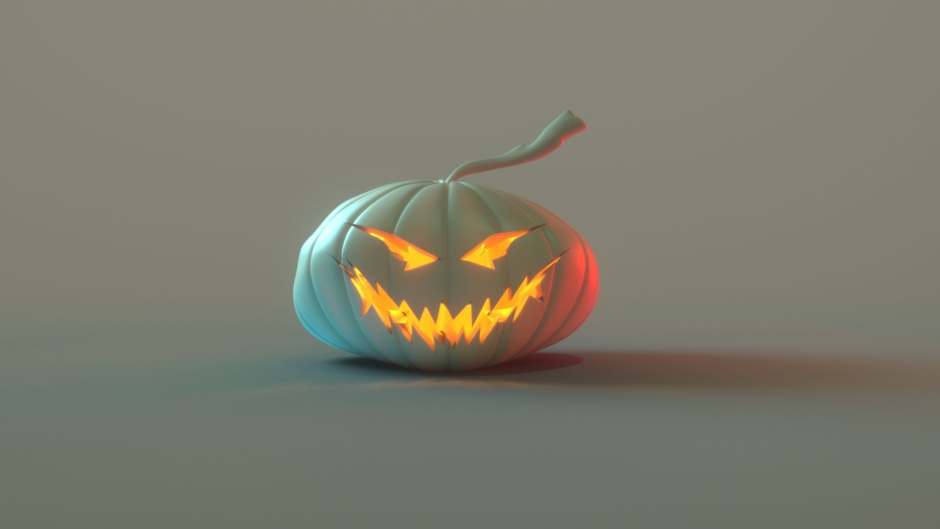 Halloween pumpkins Low-poly 3D model_1