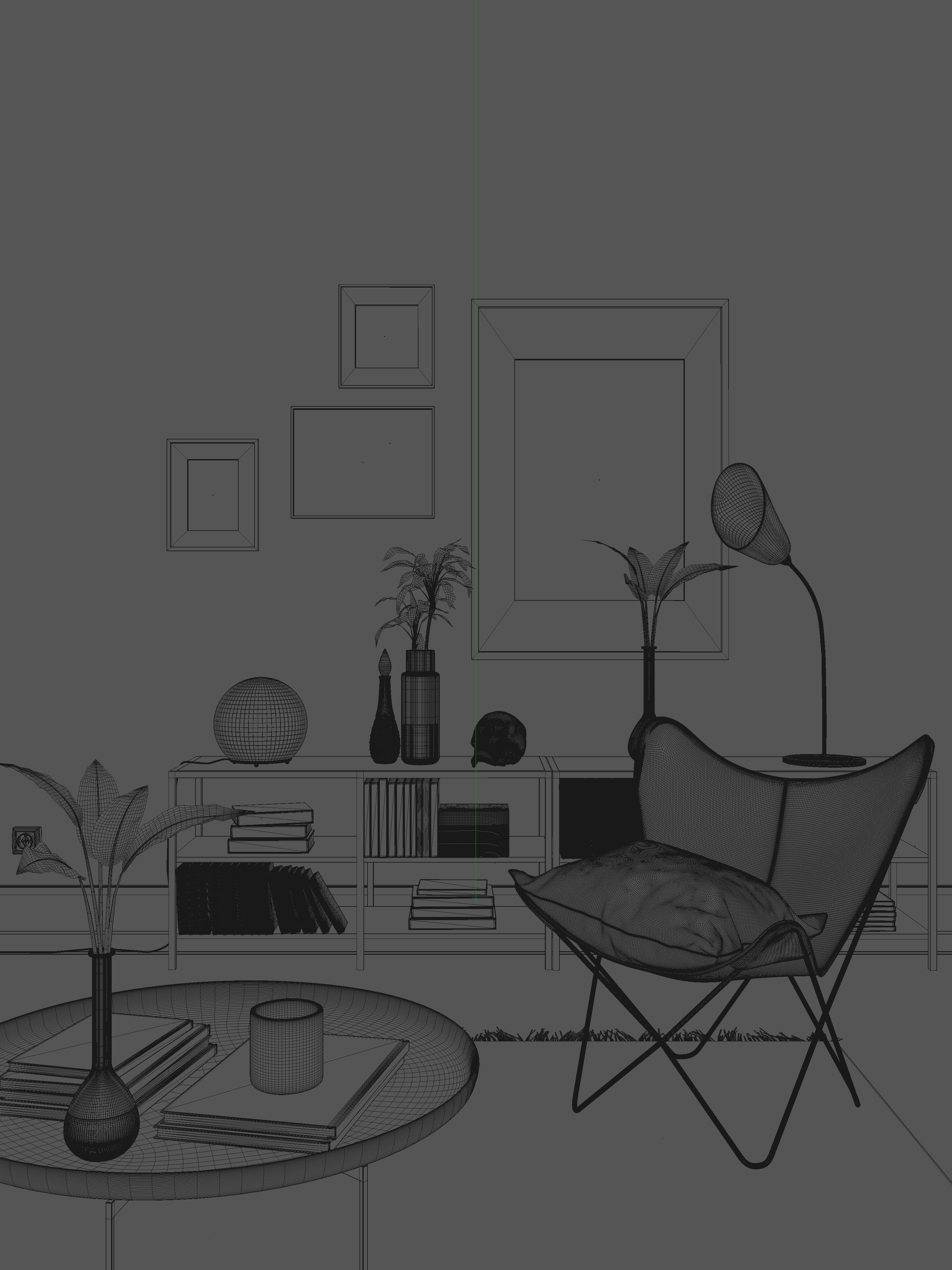 Interior design scene 3D model_2