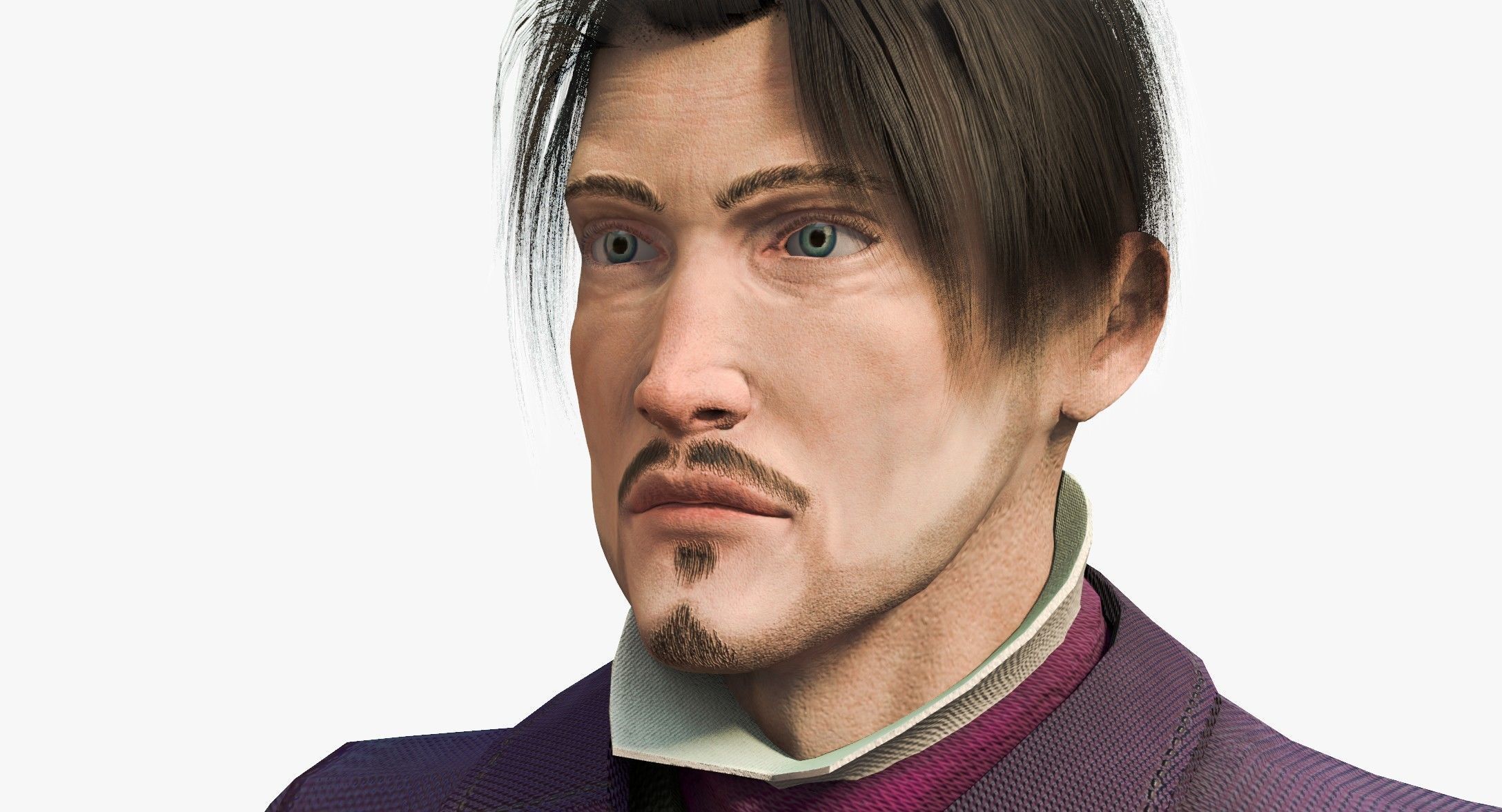 Watcher man in suit holding suitcase 3D model_11