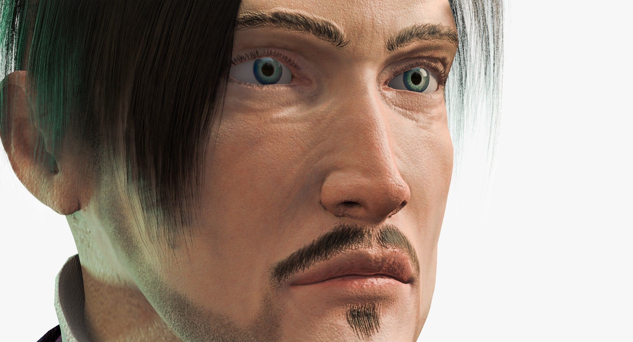 Watcher man in suit holding suitcase 3D model_12