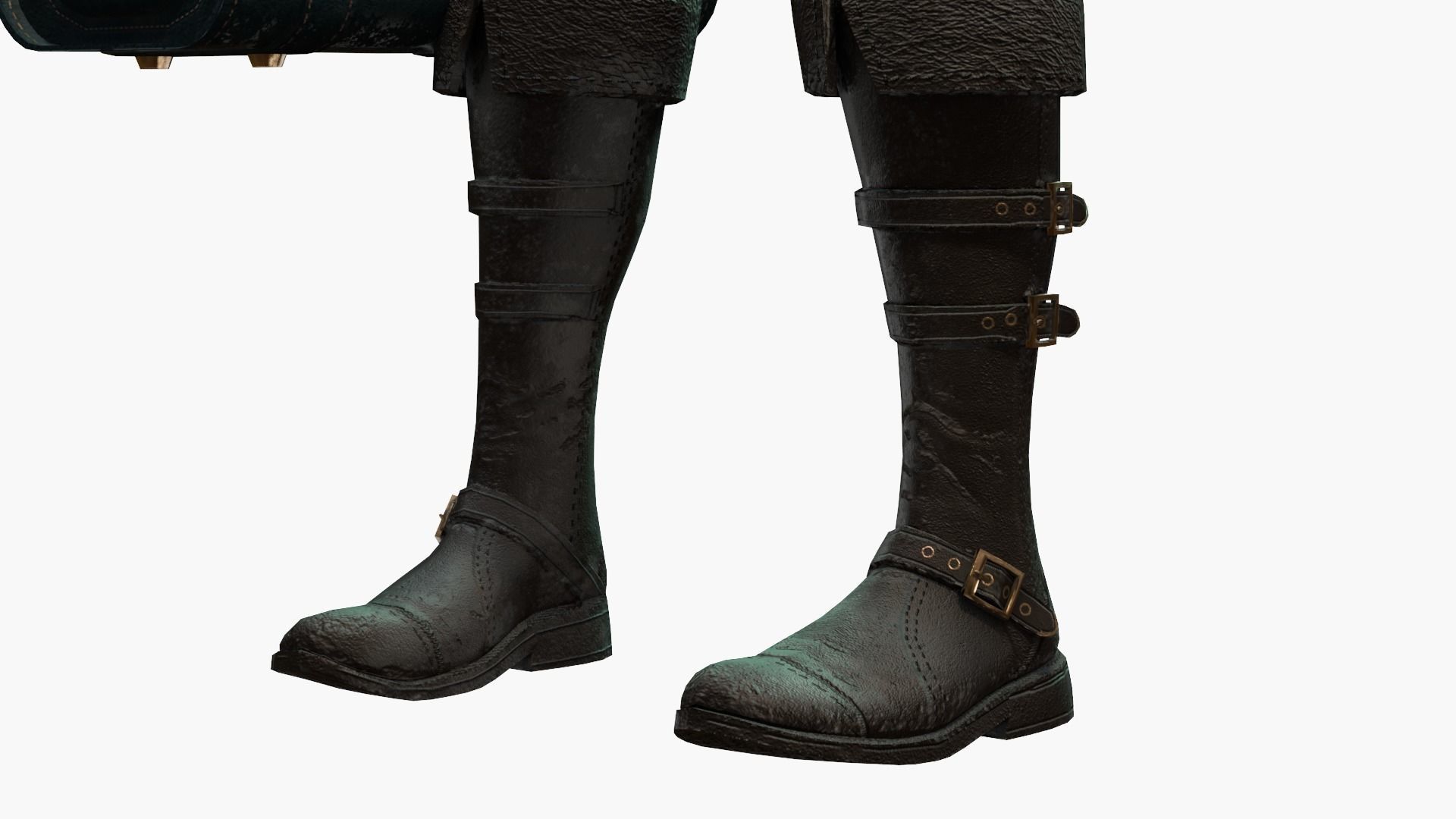 Watcher man in suit holding suitcase 3D model_7