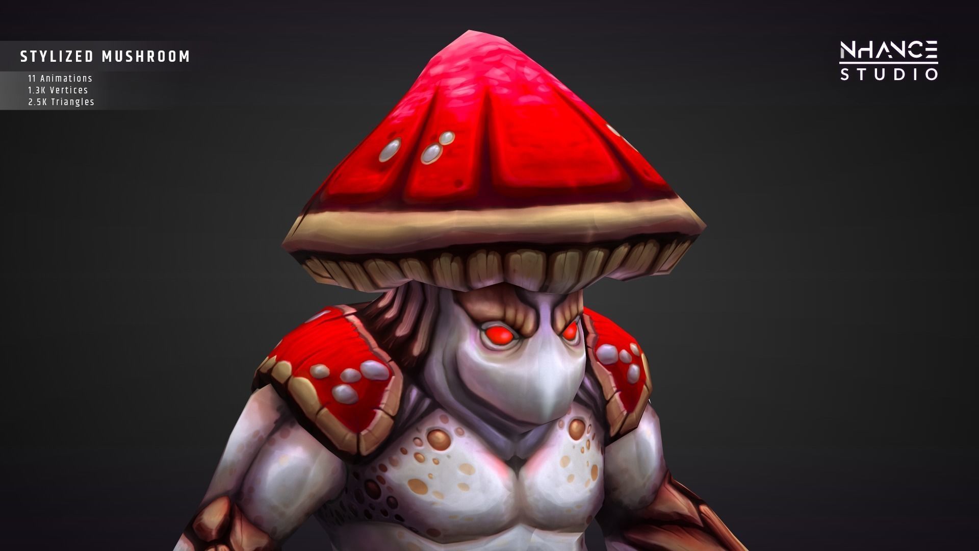 Stylized Mushroom Low-poly 3D model_2