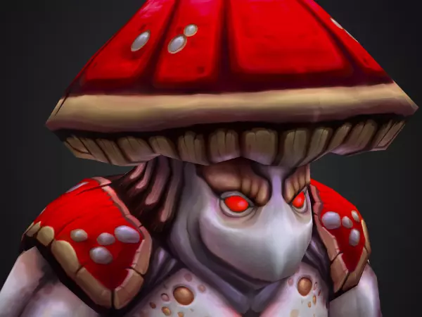 Stylized Mushroom Low-poly 3D model_0