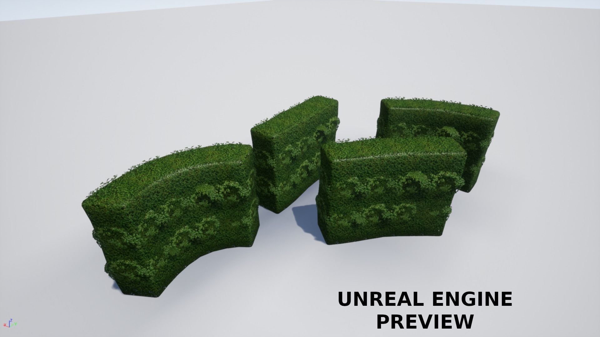 Hedge grass block Low-poly 3D model_8