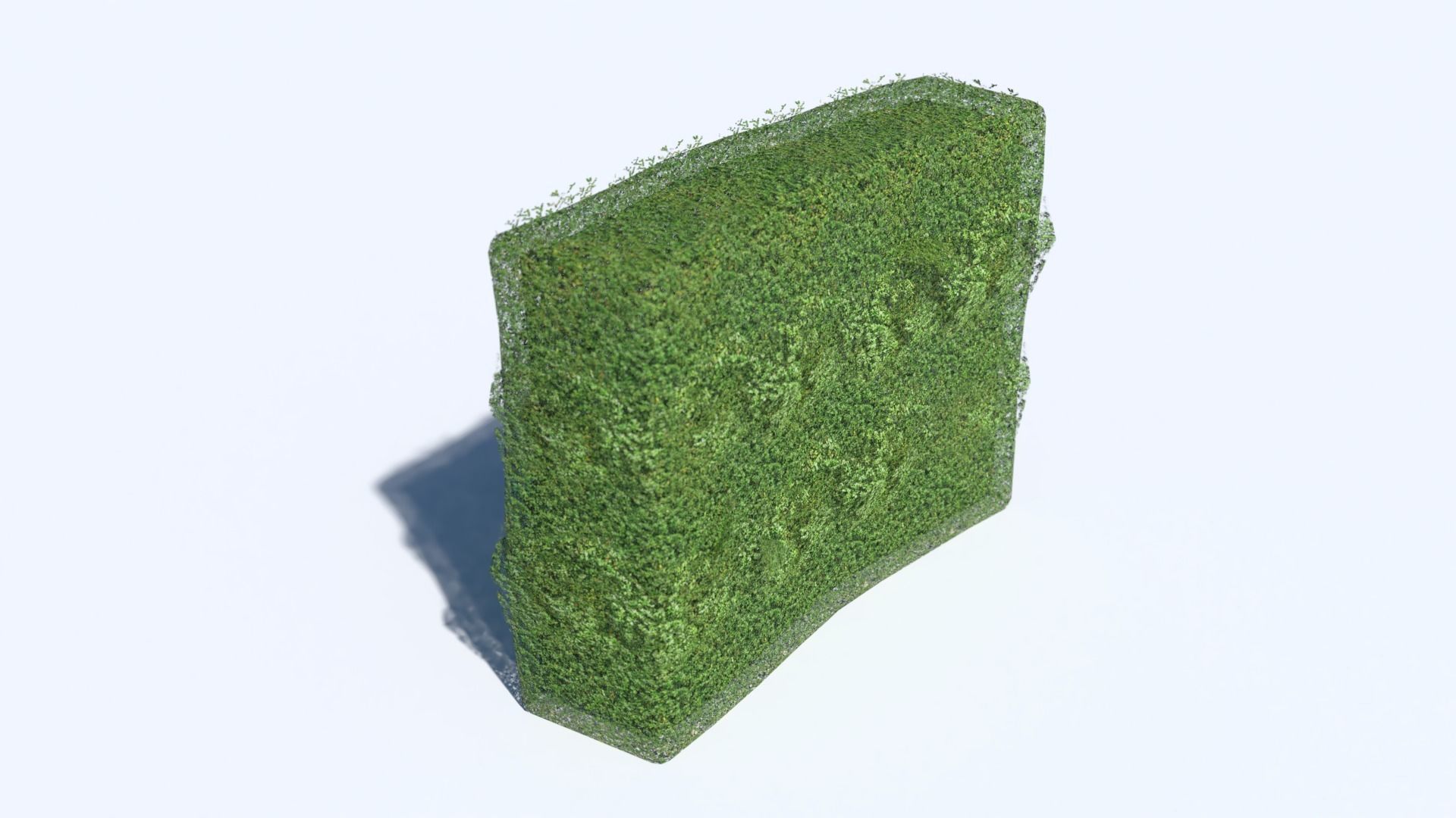 Hedge grass block Low-poly 3D model_9
