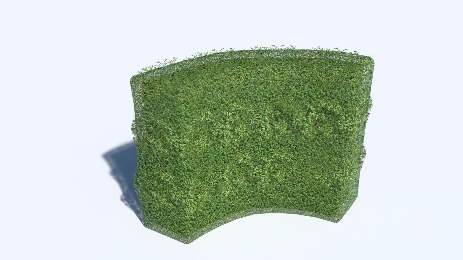 Hedge grass block Low-poly 3D model_4