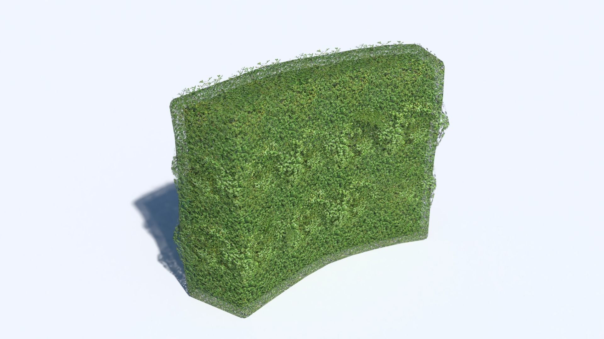 Hedge grass block Low-poly 3D model_3