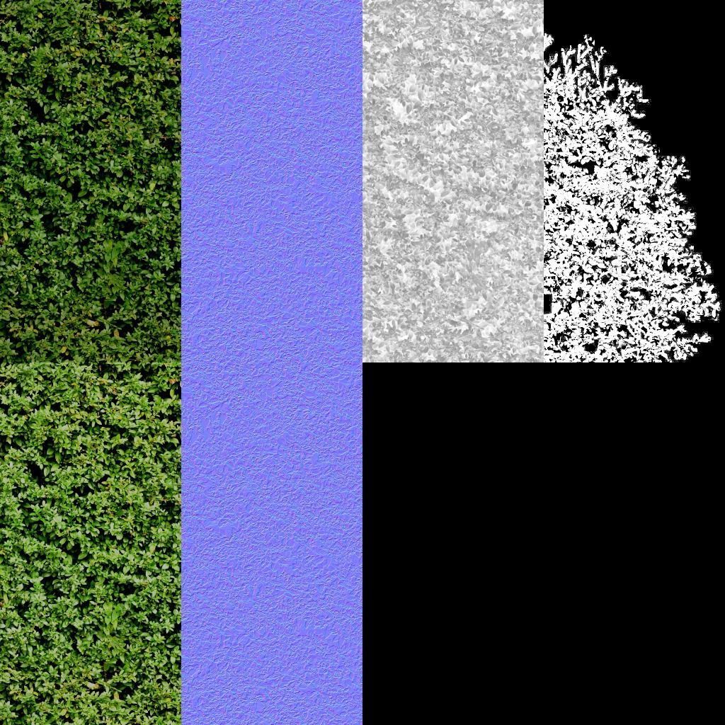 Hedge grass block Low-poly 3D model_7