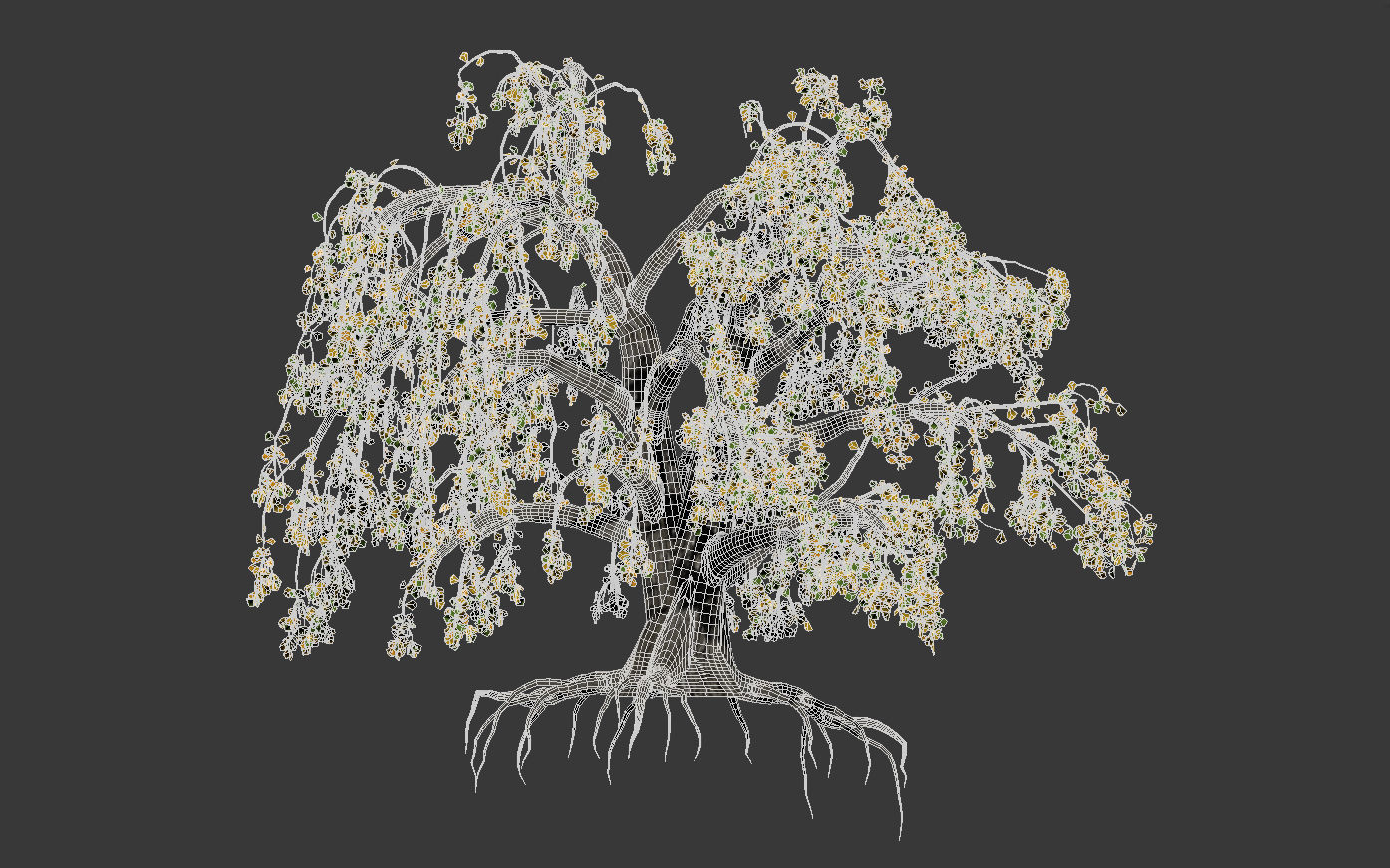 Old oak autumn 3D model_6